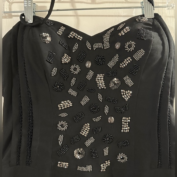 GUESS Beaded Romper Black with Pockets - Picture 3 of 8